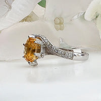 Citrine Spiral Twist Ring
