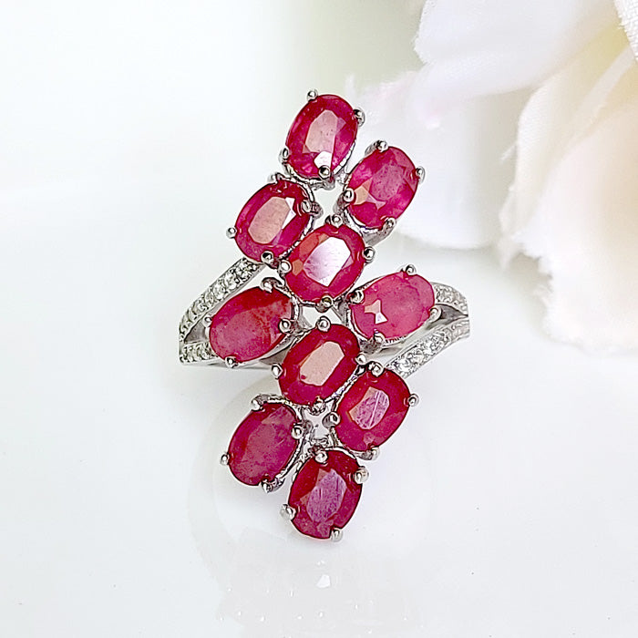 Intriguing Multi Ruby Ring