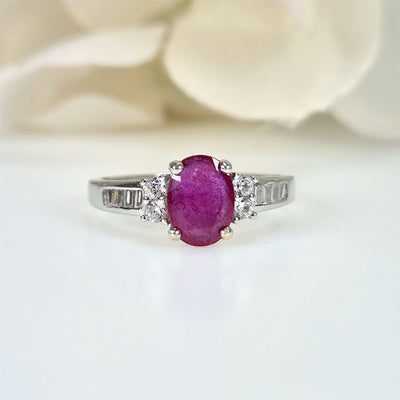 Oval Ruby - Royal Fire With Elegant Ring Design