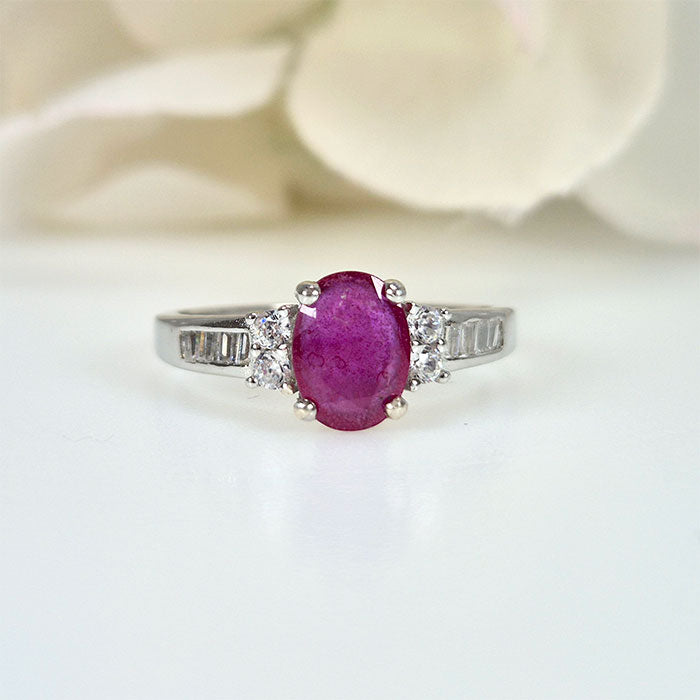 Oval Ruby - Royal Fire With Elegant Ring Design