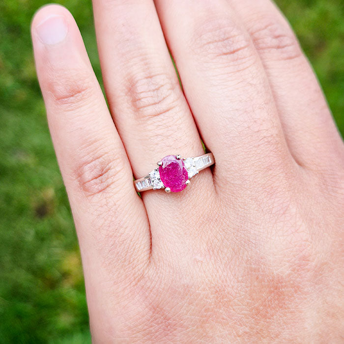 Oval Ruby - Royal Fire With Elegant Ring Design