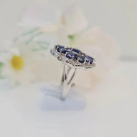 Feminine Elegance With Statement – Couture-Style Oval Sapphire Wedding Ring