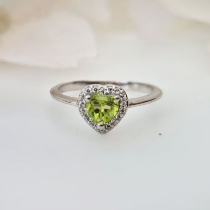 Romantic Heart Peridot Set