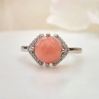 Feminine Charm Rhodochrosite Necklace, Ring & Earrings Set