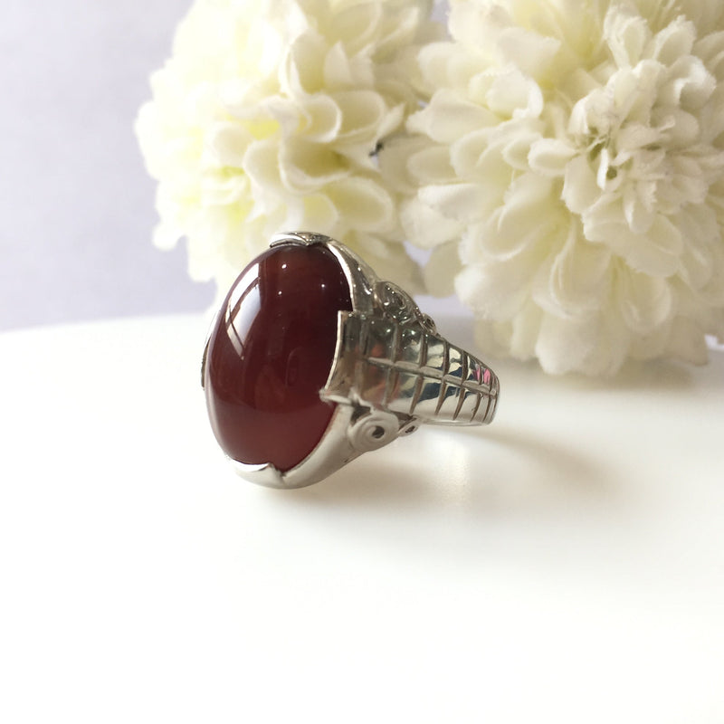 Brown Yemeni Akeek Men Ring