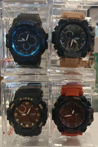 Rider Mens Dual Time Digital Watch Assorted Models  - CLEARANCE NEEDS RE-BATTERY