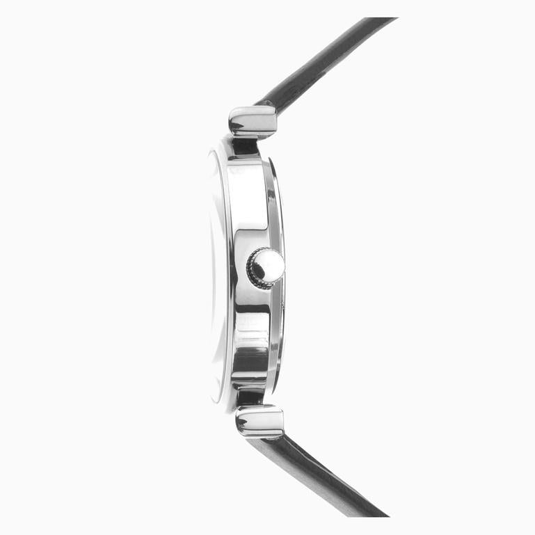 Sekonda Womens Grey Dial Silver Case & Black Leather Strap Watch