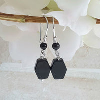 Black Agate, Onyx  Desire Earrings