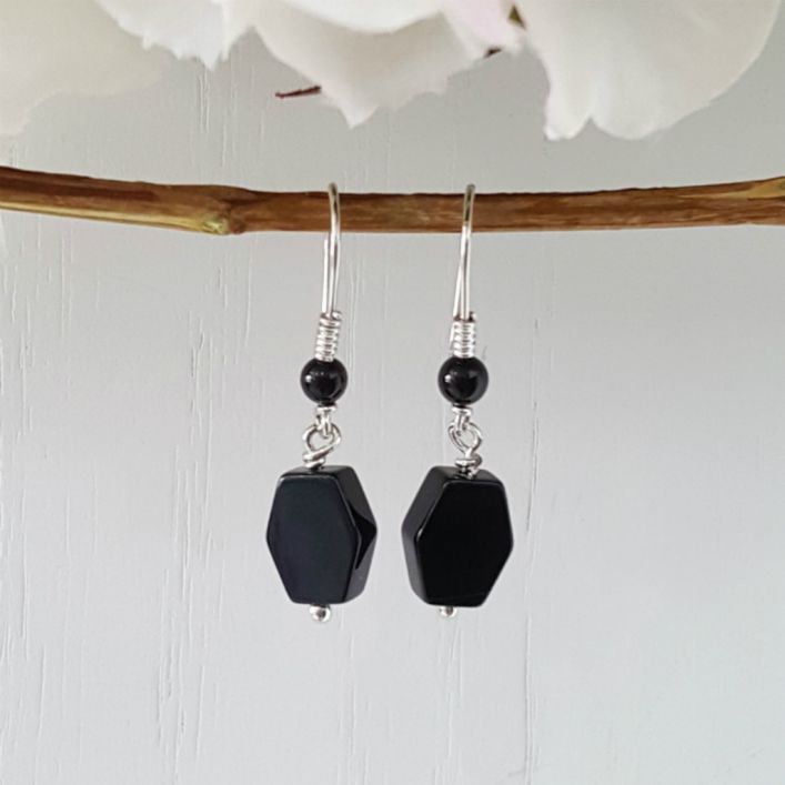 Black Agate, Onyx  Desire Earrings