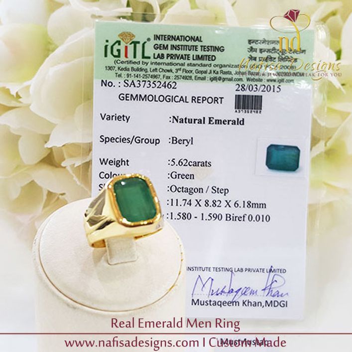 Real Emerald Men Ring
