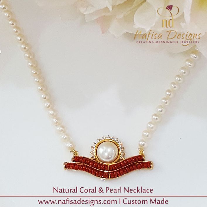 Natural Coral & Pearl Set