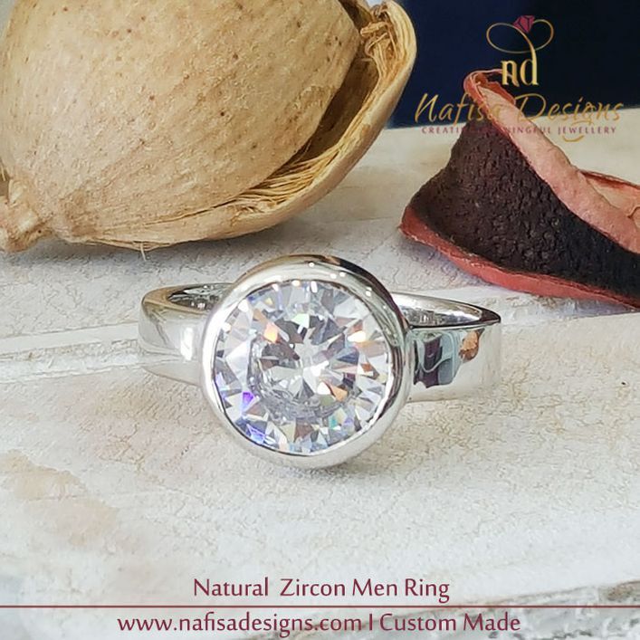 Natural Zircon Men Ring