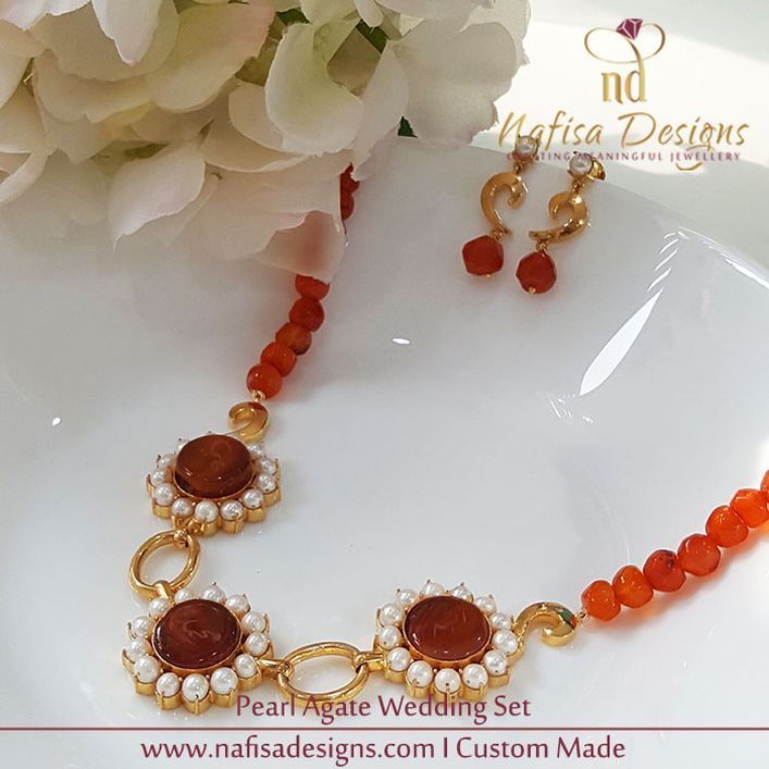 Pearl Agate Wedding Set