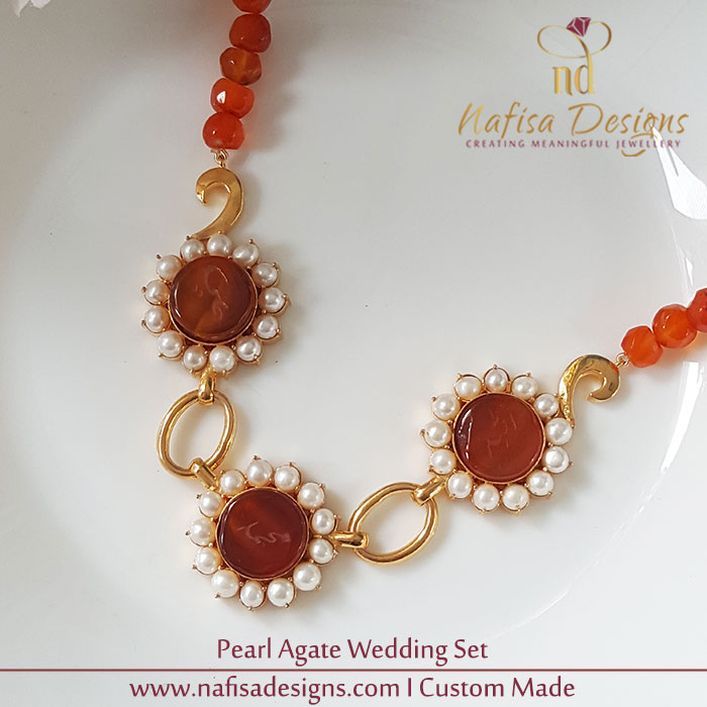Pearl Agate Wedding Set