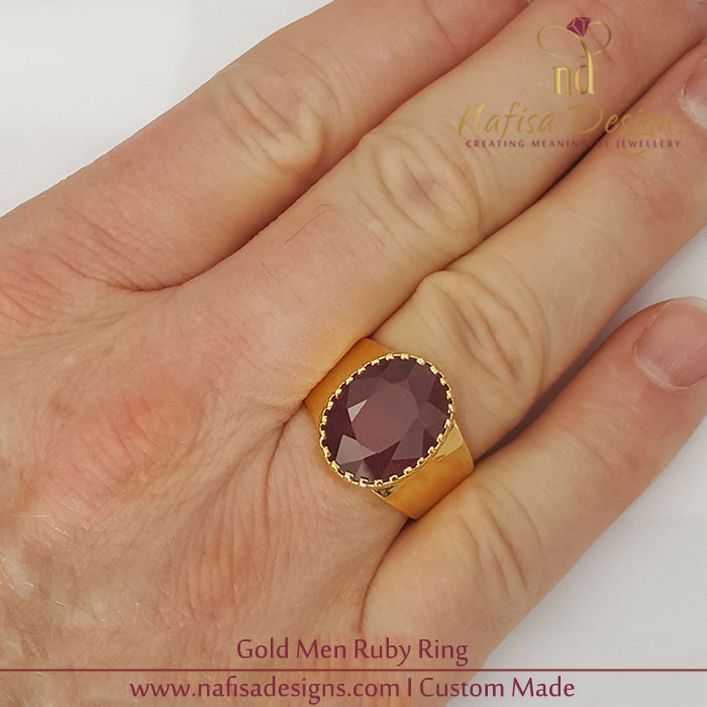 Gold Men Ruby Ring