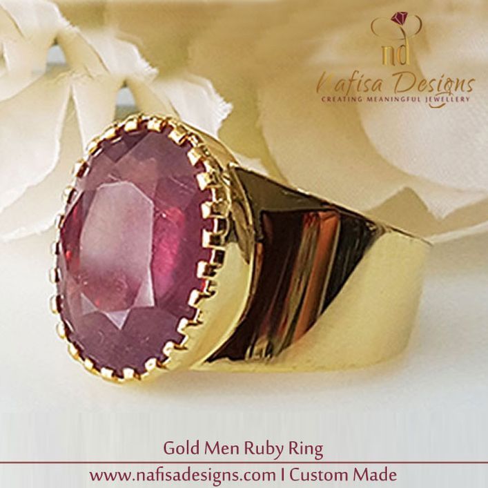 Gold Men Ruby Ring