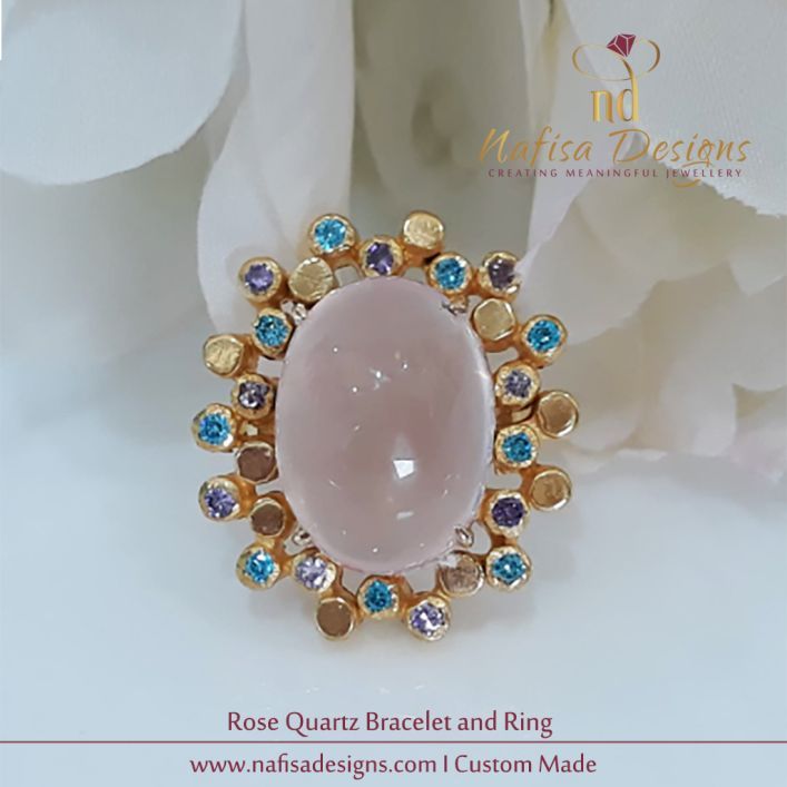Rose Quartz Bracelet and Ring