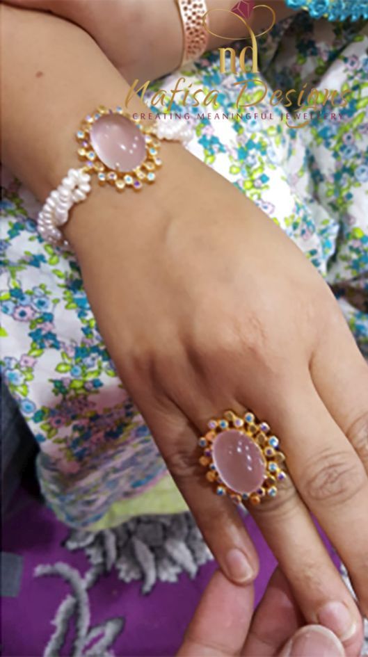 Rose Quartz Bracelet and Ring