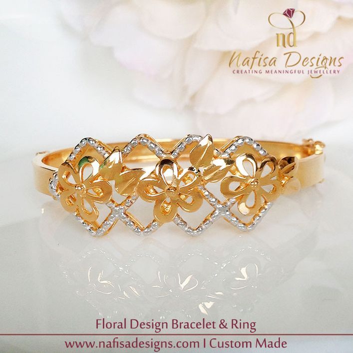 Floral Design Bracelet & Ring