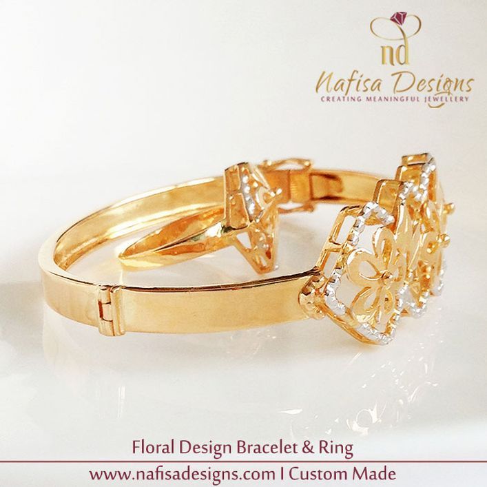 Floral Design Bracelet & Ring