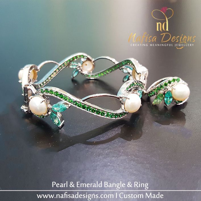 Pearl & Emerald Bangle & Ring