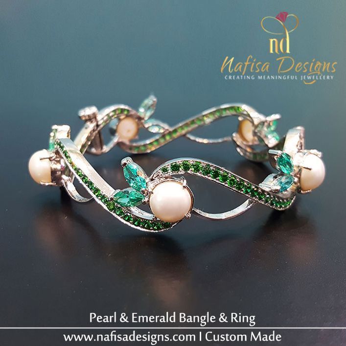 Pearl & Emerald Bangle & Ring