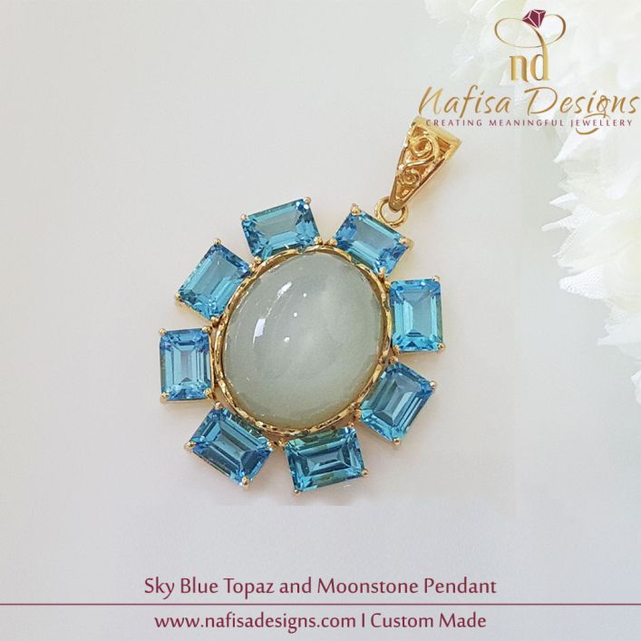 Moonstone and Sky Blue Topaz 