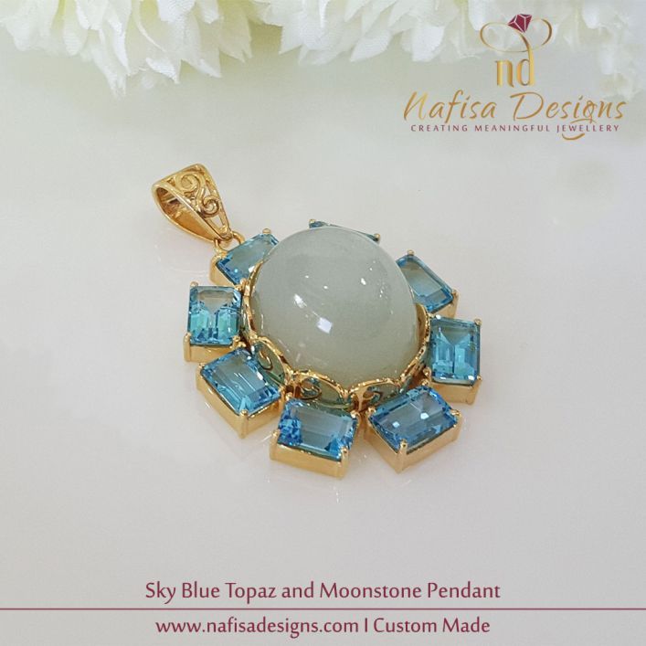 Moonstone and Sky Blue Topaz 