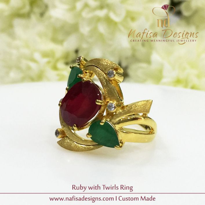 Ruby with Twirls Ring