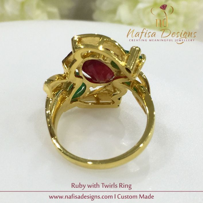 Ruby with Twirls Ring