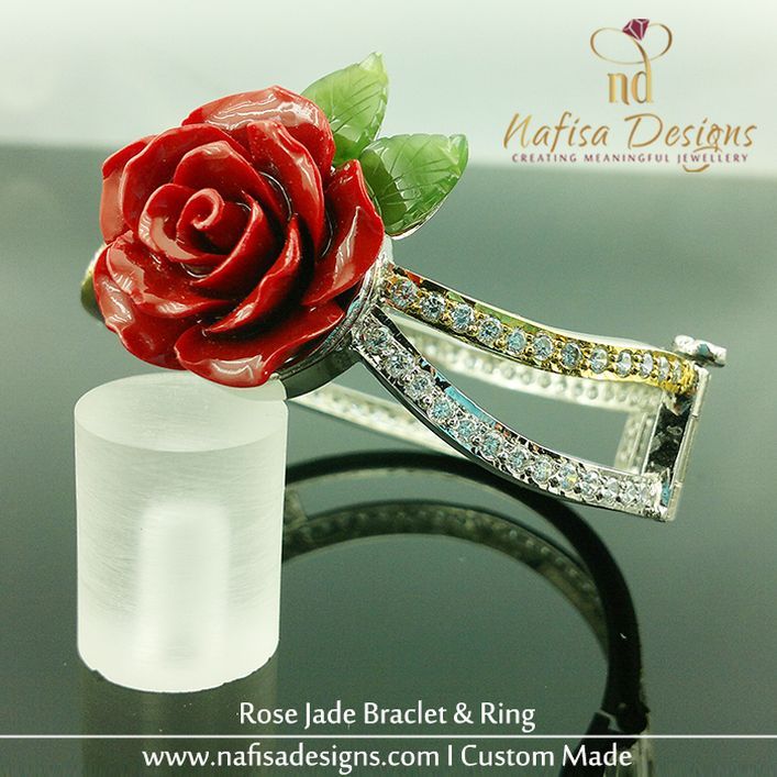 Rose Jade Bracelet & Ring