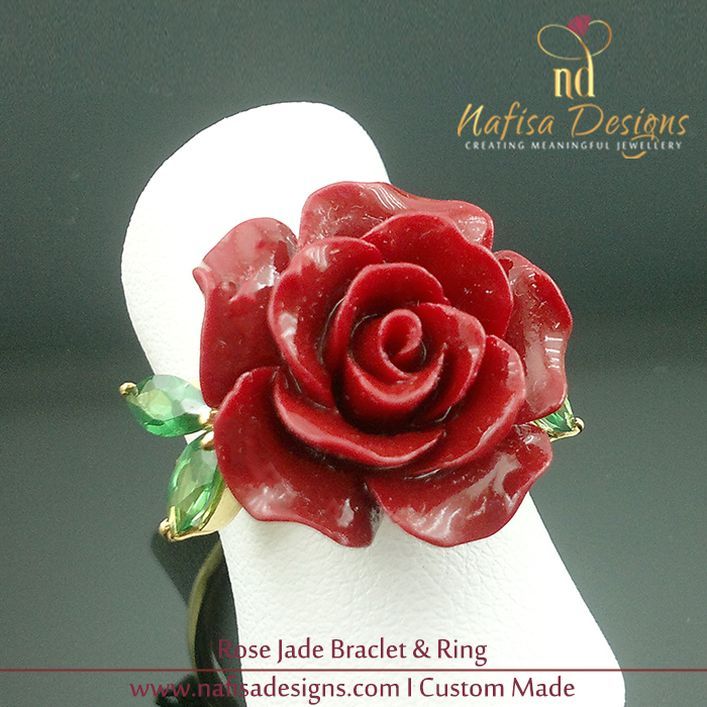 Rose Jade Bracelet & Ring