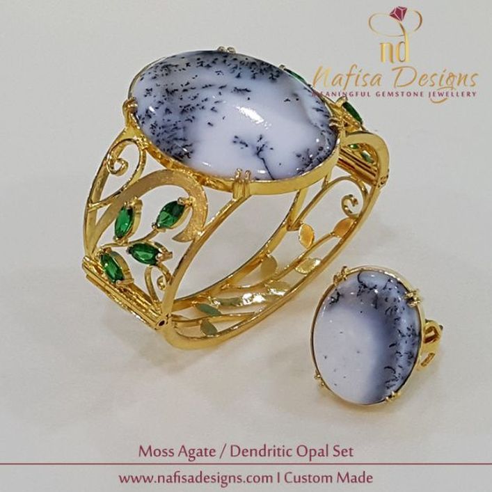Moss Agate / Dendritic Opal Bracelet & Ring