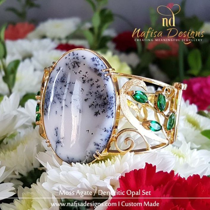 Moss Agate / Dendritic Opal Bracelet & Ring