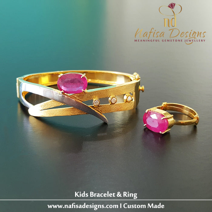 Kids Ruby Bracelet & Ring