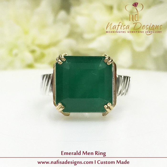 Square Emerald Men Ring