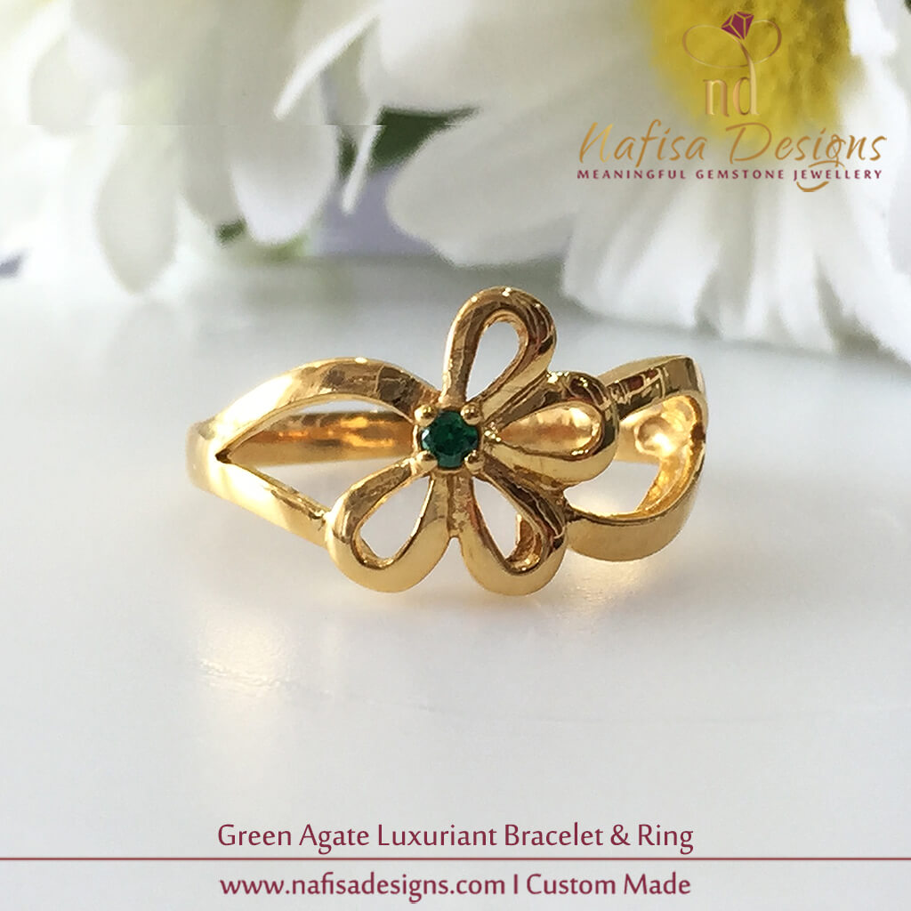 Green Agate Luxuriant Bracelet & Ring