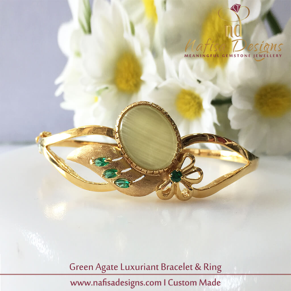Green Agate Luxuriant Bracelet & Ring