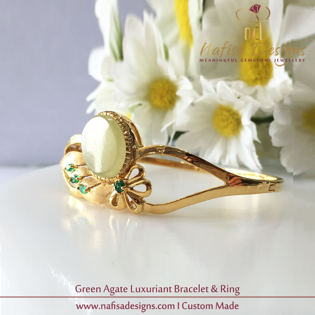 Green Agate Luxuriant Bracelet & Ring