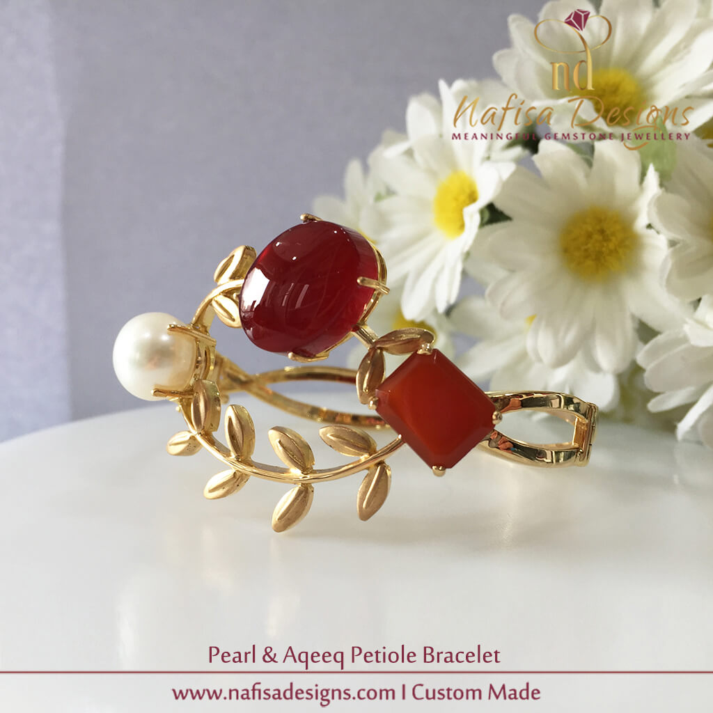 Pearl & Aqeeq Petiole Bracelet