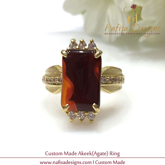 Yemeni Akeek ( Agate ) Ring