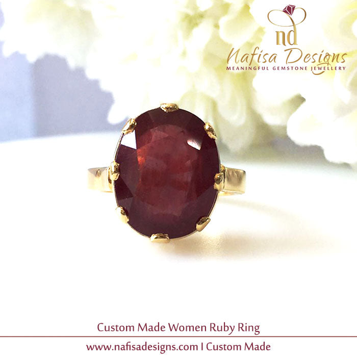 Custom Made Women Ruby Ring 