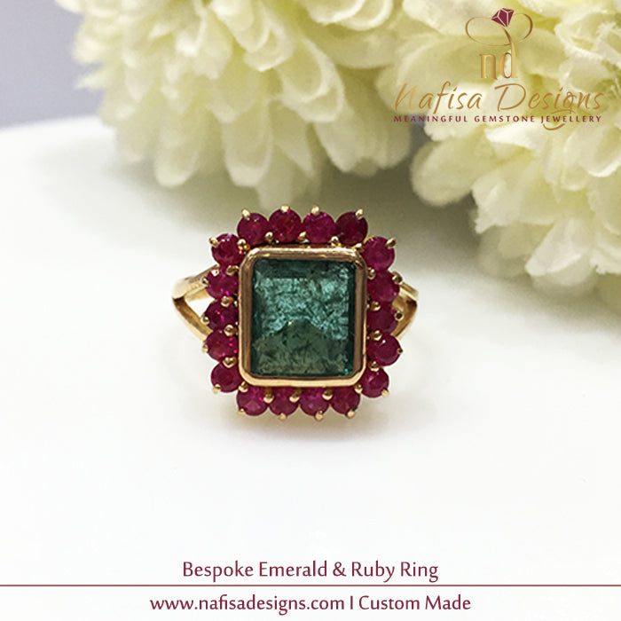 Bespoke Emerald & Ruby Ring
