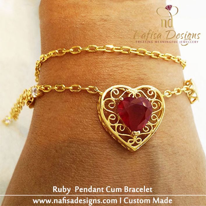 Ruby Pendant Cum Bracelet