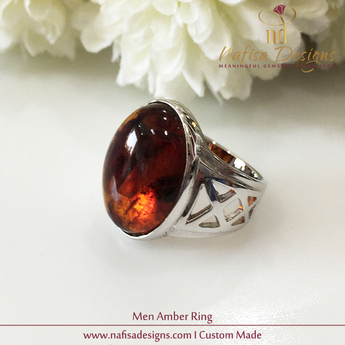 Men Amber Ring