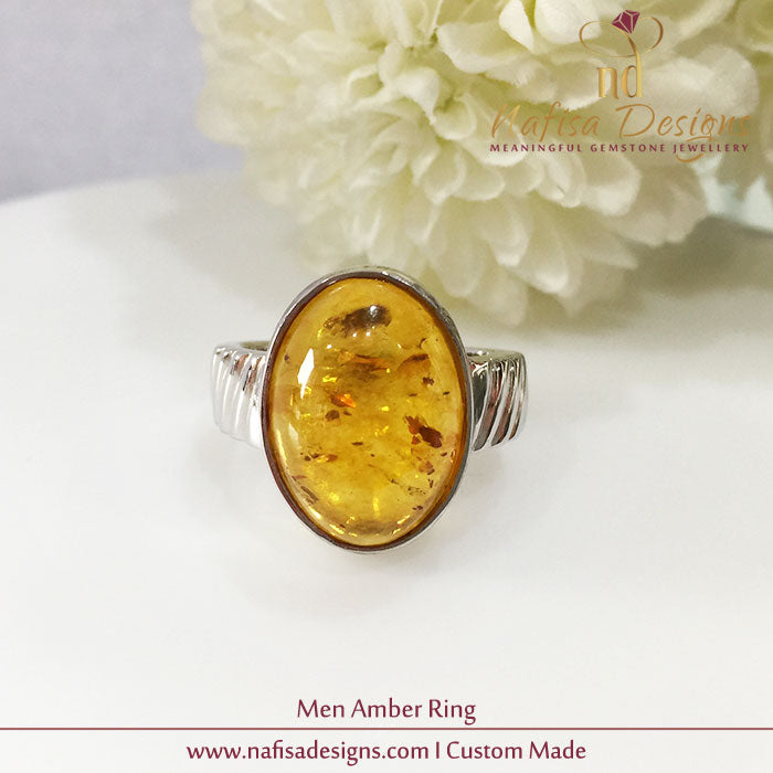 Baltic Amber Men Ring