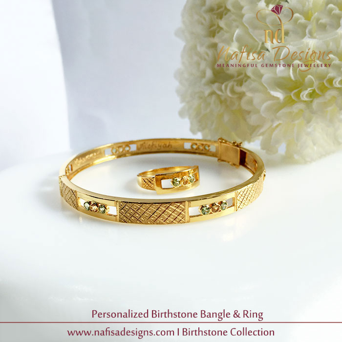 Personalized Birthstone Bangle & Ring