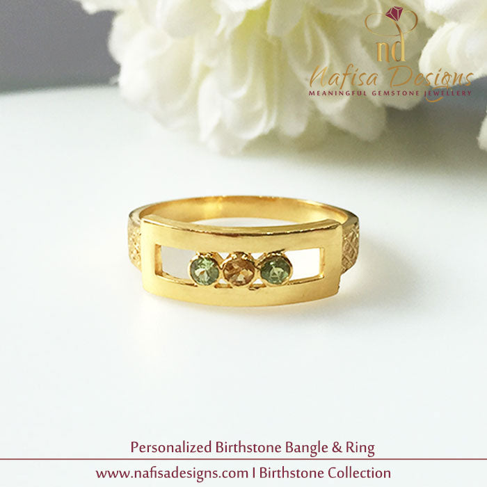 Personalized Birthstone Bangle & Ring