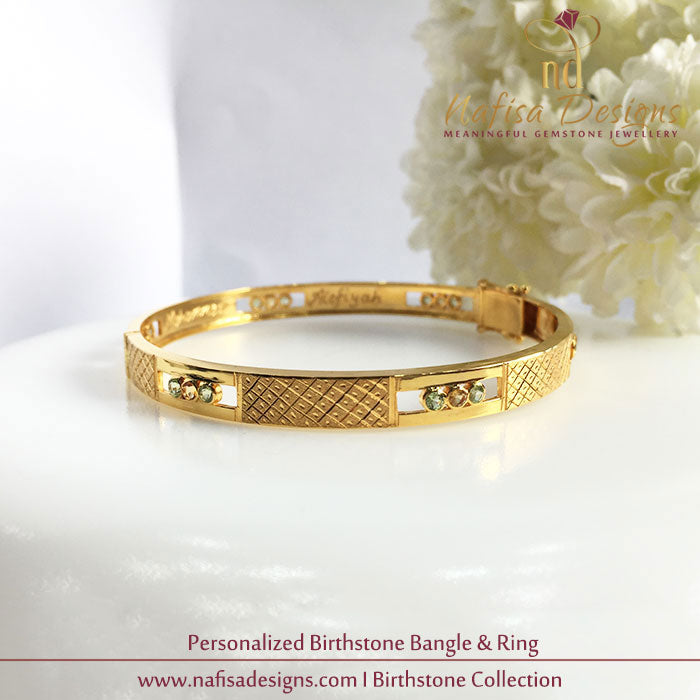 Personalized Birthstone Bangle & Ring