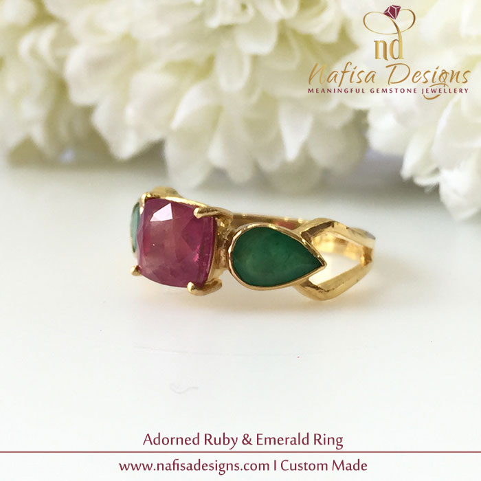 Adorned Ruby & Emerald Ring
